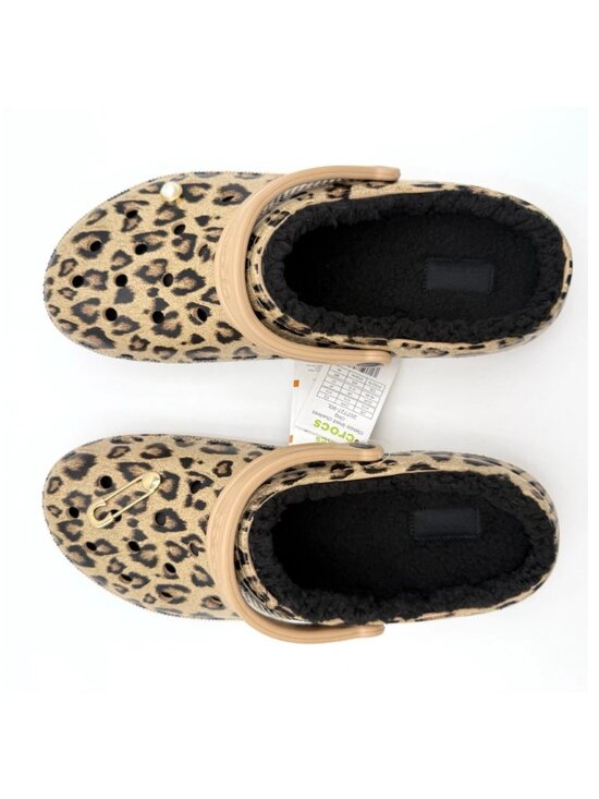 Crocs Classic Lined Clueless Clog Men\'s Size 13 Animal Print Brown Leopard main image 9